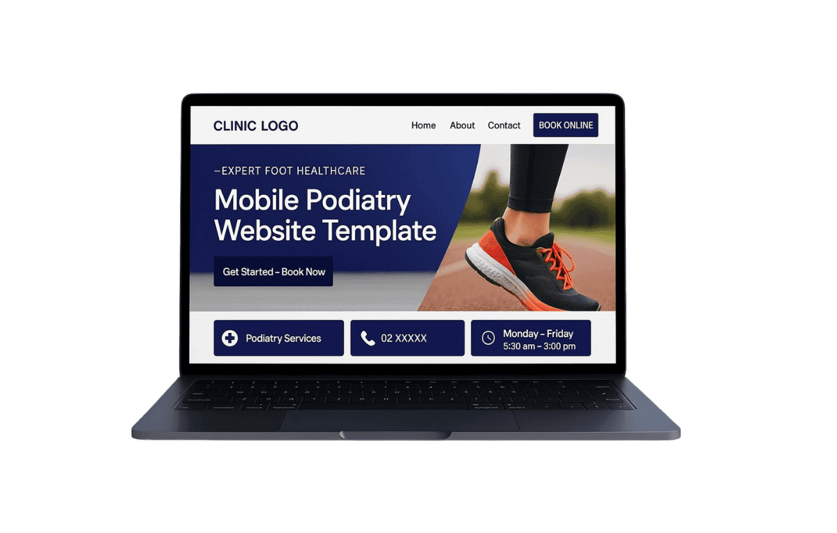 Example of podiatrist website design by Skypo Digital